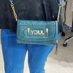 JUICY COUTURE HANDBAG WALLET With Long Crossbody Handbag Gold Chain